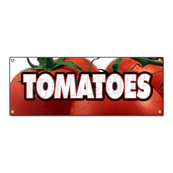 TOMATOES BANNER SIGN tomato stand farmers market fresh picked you pick